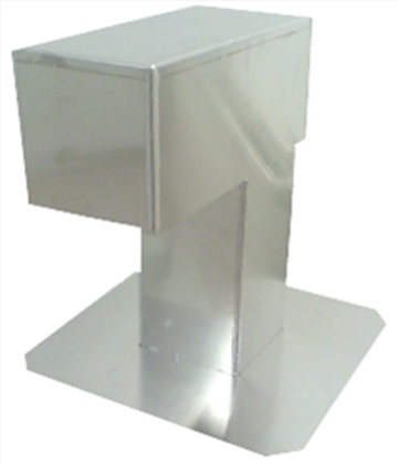 Aluminium dakdoorvoer vierkant 120mm H=300mm